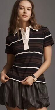 ALIGNE Maiden Organic Cotton Stone Polo Shirt - Women's Size 12